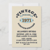 パーソナライズされたヴィンテージ55歳の誕生日パーティー 招待状 (正面)