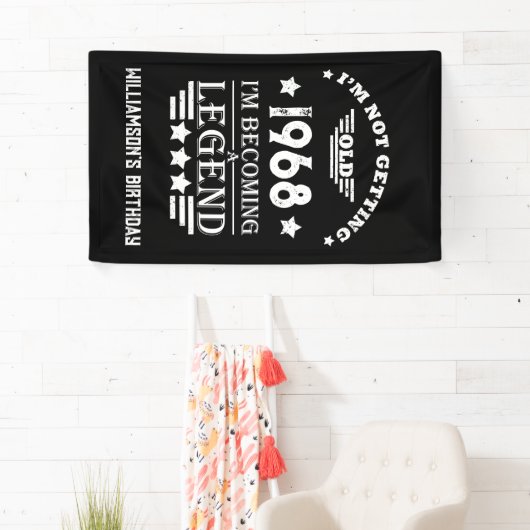 パーソナライズされたヴィンテージ55歳の誕生日パーティー 横断幕 (インサイチュ)