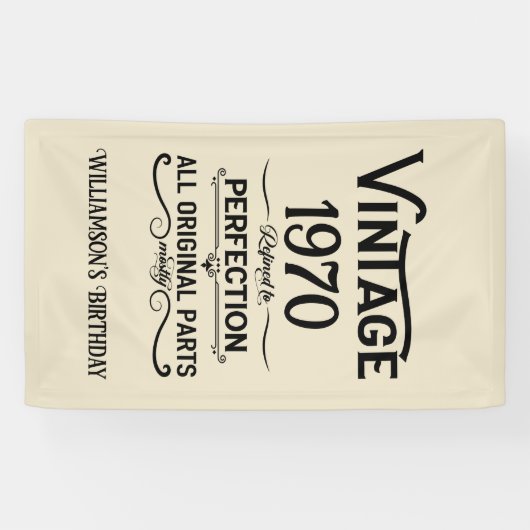 パーソナライズされたヴィンテージ55歳の誕生日パーティー 横断幕 (横)