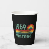 パーソナライズされたヴィンテージ55歳の誕生日パーティー 紙コップ (裏面)