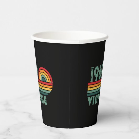 パーソナライズされたヴィンテージ55歳の誕生日パーティー 紙コップ (右)