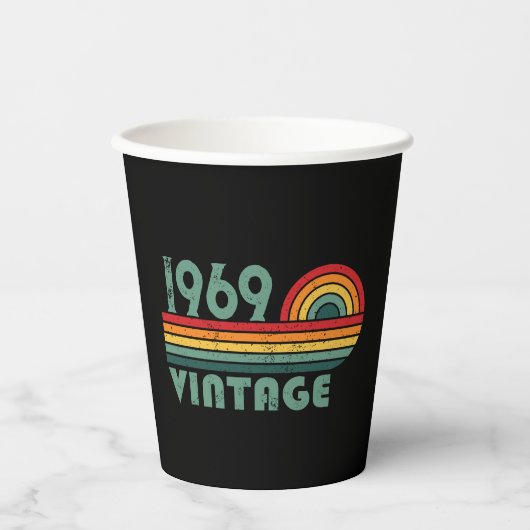 パーソナライズされたヴィンテージ55歳の誕生日パーティー 紙コップ (正面)