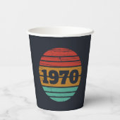 パーソナライズされたヴィンテージ55歳の誕生日パーティー 紙コップ (裏面)