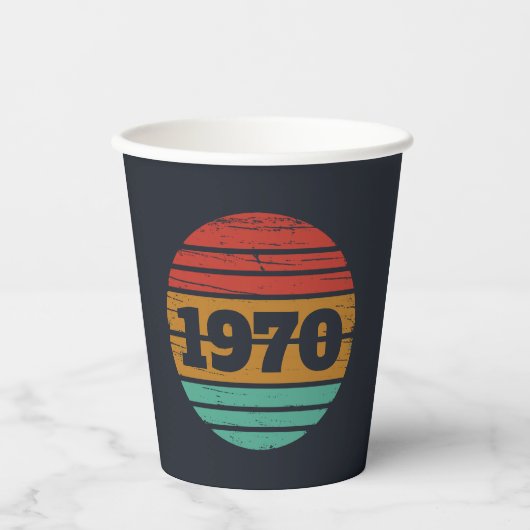 パーソナライズされたヴィンテージ55歳の誕生日パーティー 紙コップ (正面)