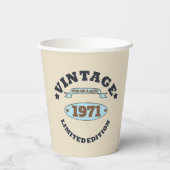 パーソナライズされたヴィンテージ55歳の誕生日パーティー 紙コップ (裏面)