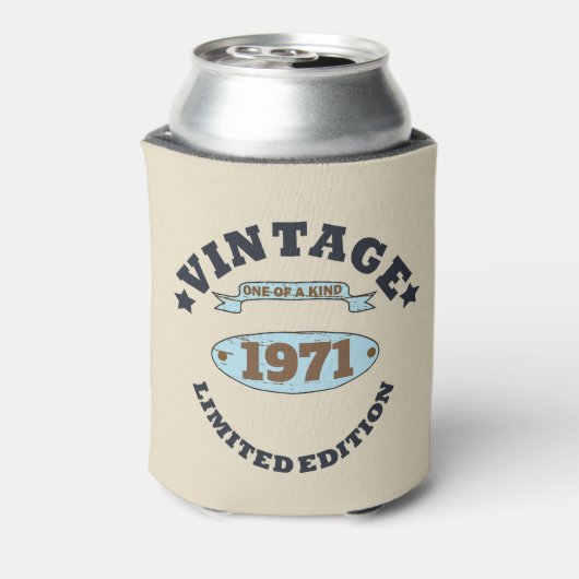 パーソナライズされたヴィンテージ55歳の誕生日パーティー 缶クーラー (缶裏面)