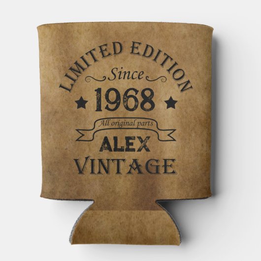 パーソナライズされたヴィンテージ55歳の誕生日パーティー 缶クーラー (裏面)