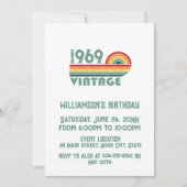 パーソナライズされたヴィンテージ55歳の誕生日プレゼント 招待状 (正面)