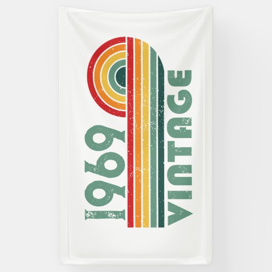 パーソナライズされたヴィンテージ55歳の誕生日プレゼント 横断幕 (縦)