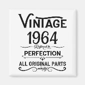 パーソナライズされたヴィンテージ60歳の誕生日ギフトブラック マグネット (正面)