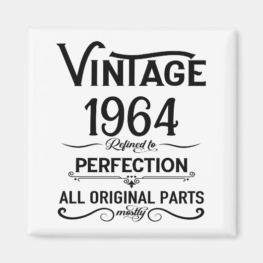 パーソナライズされたヴィンテージ60歳の誕生日ギフトブラック マグネット (正面)