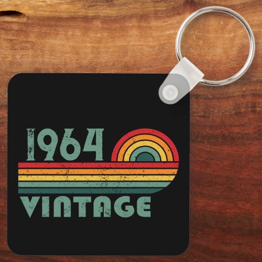 パーソナライズされたヴィンテージ60歳の誕生日プレゼント キーホルダー (裏面)