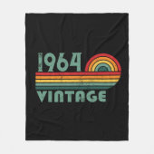 パーソナライズされたヴィンテージ60歳の誕生日プレゼント フリースブランケット (正面)