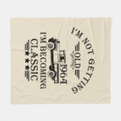 パーソナライズされたヴィンテージ60歳の誕生日プレゼント フリースブランケット (正面(横))