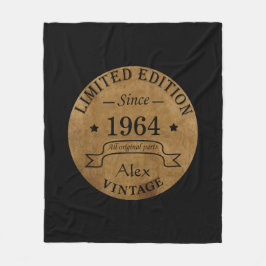 パーソナライズされたヴィンテージ60歳の誕生日プレゼント フリースブランケット