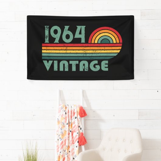 パーソナライズされたヴィンテージ60歳の誕生日プレゼント 横断幕 (インサイチュ)