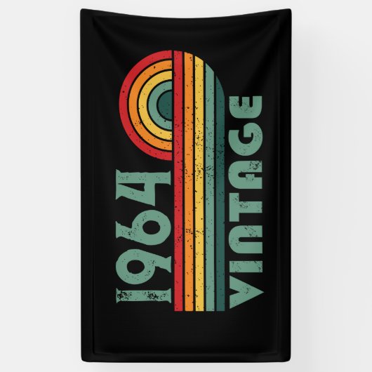 パーソナライズされたヴィンテージ60歳の誕生日プレゼント 横断幕 (縦)