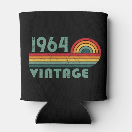 パーソナライズされたヴィンテージ60歳の誕生日プレゼント 缶クーラー (裏面)