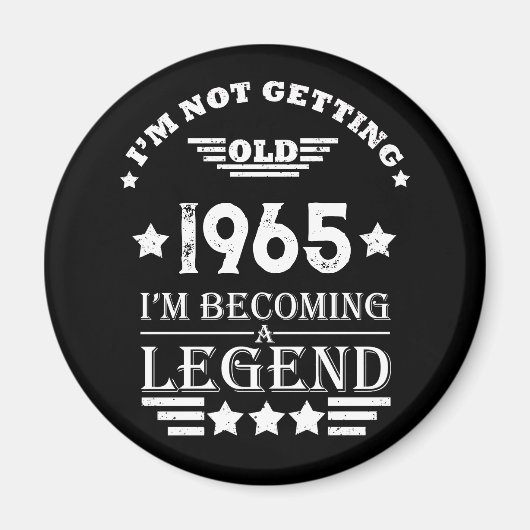 パーソナライズされたヴィンテージ60歳の誕生日白黒 マグネット (正面)