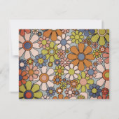 パーソナライズされたヴィンテージ60s 70s美的フローラ サンキューカード (正面)