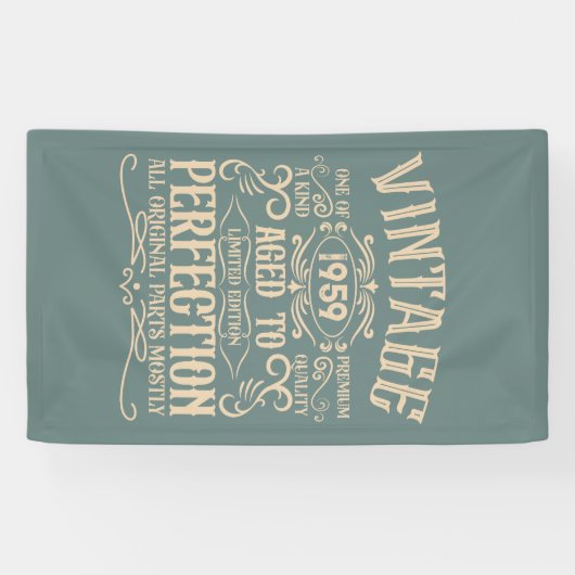 パーソナライズされたヴィンテージ65歳の誕生日ウイスキーのテーマ 横断幕 (横)