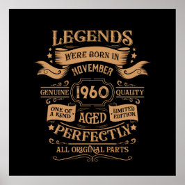 パーソナライズされたヴィンテージ65歳の誕生日ウイスキーのラベル ポスター