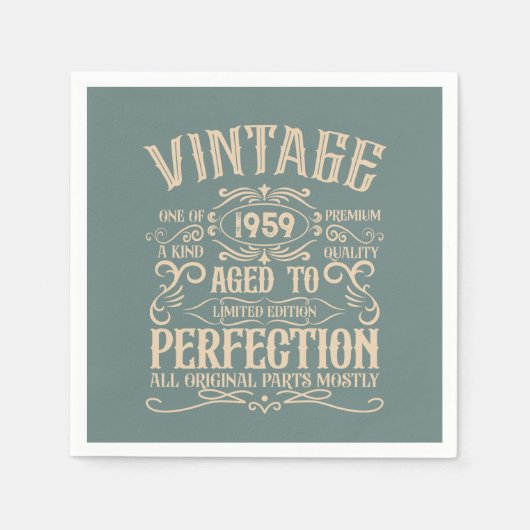パーソナライズされたヴィンテージ65歳の誕生日ウイスキーパーティー スタンダードカクテルナプキン (正面)