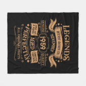 パーソナライズされたヴィンテージ65歳の誕生日ウイスキーパーティー フリースブランケット (正面(横))