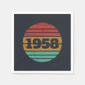 パーソナライズされたヴィンテージ65歳の誕生日パーティー スタンダードカクテルナプキン (正面)