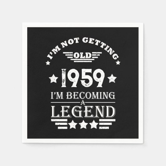 パーソナライズされたヴィンテージ65歳の誕生日パーティー スタンダードカクテルナプキン (正面)