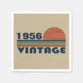 パーソナライズされたヴィンテージ65歳の誕生日パーティー スタンダードカクテルナプキン (正面)