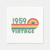 パーソナライズされたヴィンテージ65歳の誕生日パーティー スタンダードカクテルナプキン (正面)