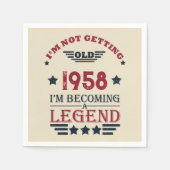 パーソナライズされたヴィンテージ65歳の誕生日パーティー スタンダードカクテルナプキン (正面)