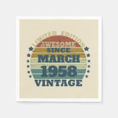 パーソナライズされたヴィンテージ65歳の誕生日パーティー スタンダードカクテルナプキン (正面)