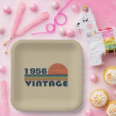 パーソナライズされたヴィンテージ65歳の誕生日パーティー ペーパープレート (パーティー)