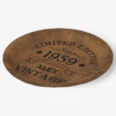 パーソナライズされたヴィンテージ65歳の誕生日パーティー ペーパープレート (アングル)