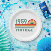 パーソナライズされたヴィンテージ65歳の誕生日パーティー ペーパープレート (パーティー)