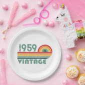 パーソナライズされたヴィンテージ65歳の誕生日パーティー ペーパープレート (パーティー)