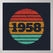 パーソナライズされたヴィンテージ65歳の誕生日パーティー ポスター (正面)