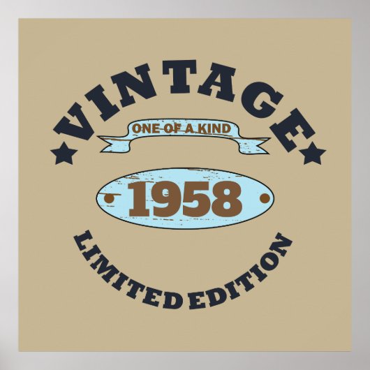 パーソナライズされたヴィンテージ65歳の誕生日パーティー ポスター (正面)