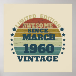 パーソナライズされたヴィンテージ65歳の誕生日パーティー ポスター