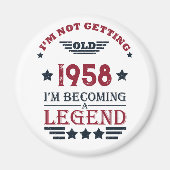 パーソナライズされたヴィンテージ65歳の誕生日パーティー マグネット (正面)