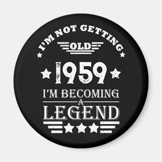 パーソナライズされたヴィンテージ65歳の誕生日パーティー マグネット (正面)