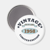 パーソナライズされたヴィンテージ65歳の誕生日パーティー マグネット (正面/裏面)