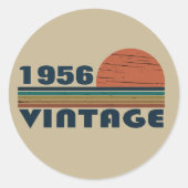 パーソナライズされたヴィンテージ65歳の誕生日パーティー ラウンドシール (正面)