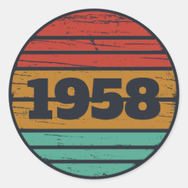 パーソナライズされたヴィンテージ65歳の誕生日パーティー ラウンドシール