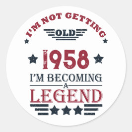 パーソナライズされたヴィンテージ65歳の誕生日パーティー ラウンドシール