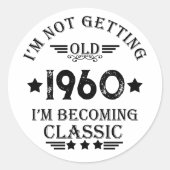 パーソナライズされたヴィンテージ65歳の誕生日パーティー ラウンドシール (正面)