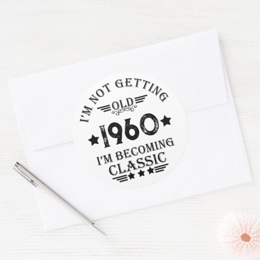 パーソナライズされたヴィンテージ65歳の誕生日パーティー ラウンドシール (封筒)