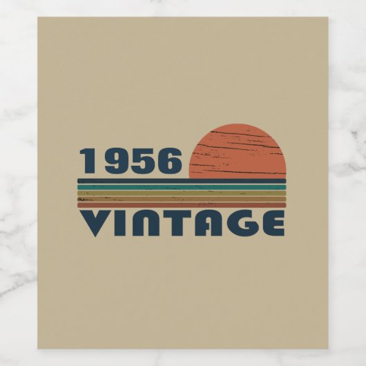 パーソナライズされたヴィンテージ65歳の誕生日パーティー ワインラベル (シングルラベル)